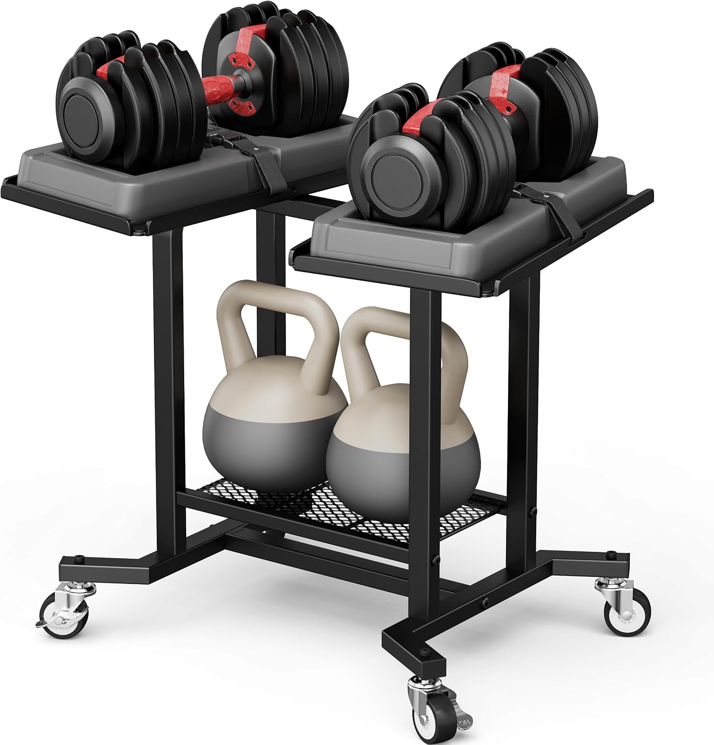 Home Gym Rubber Flooring - Support de Rangement pour Haltères Ajustable,