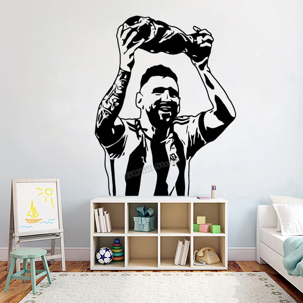 Home Gym Aesthetic - Messi autocollant mural vinyle décalcomanie Football