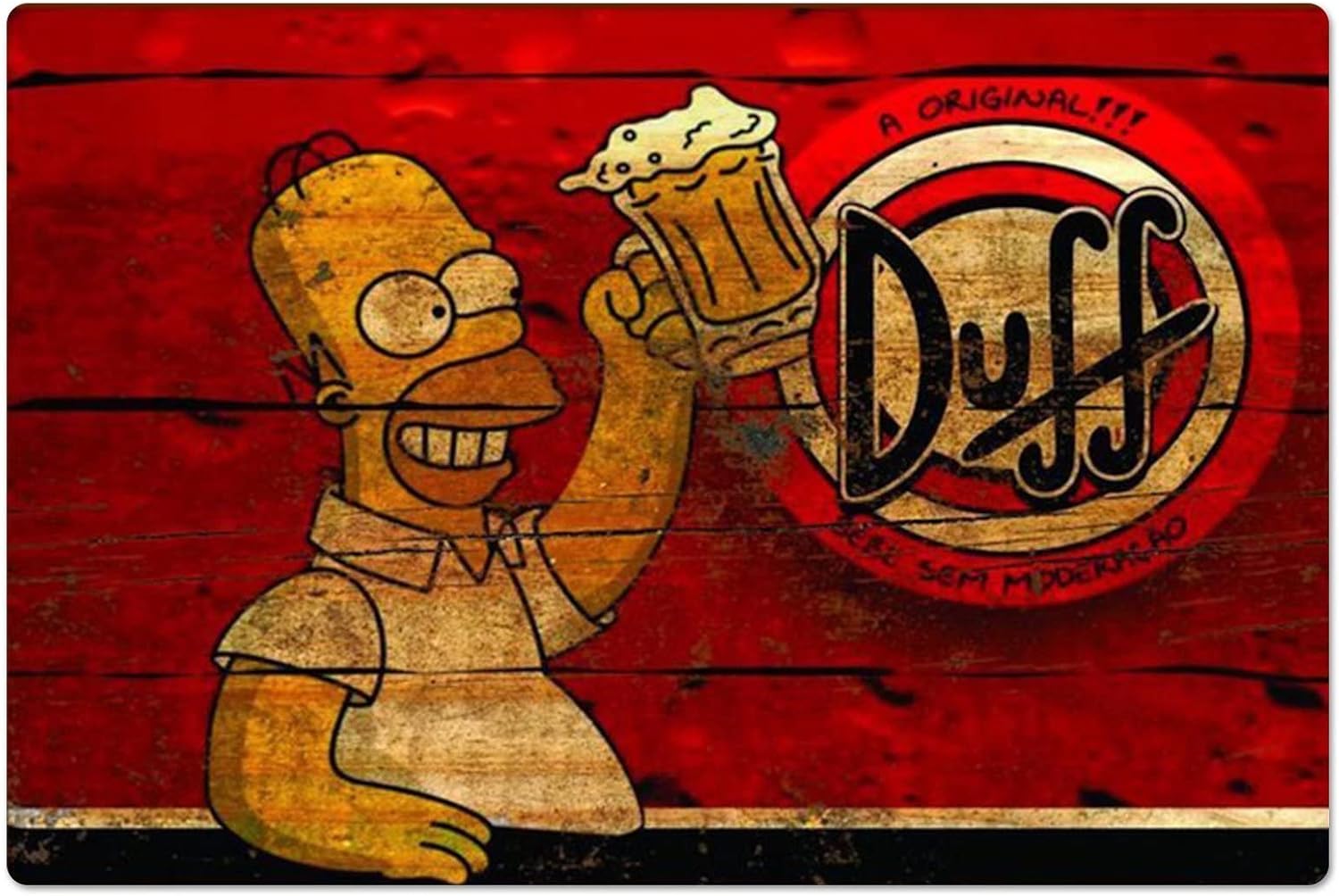 Home Gym Aesthetic - Affiche métallique rétro Homer Duff Beer,