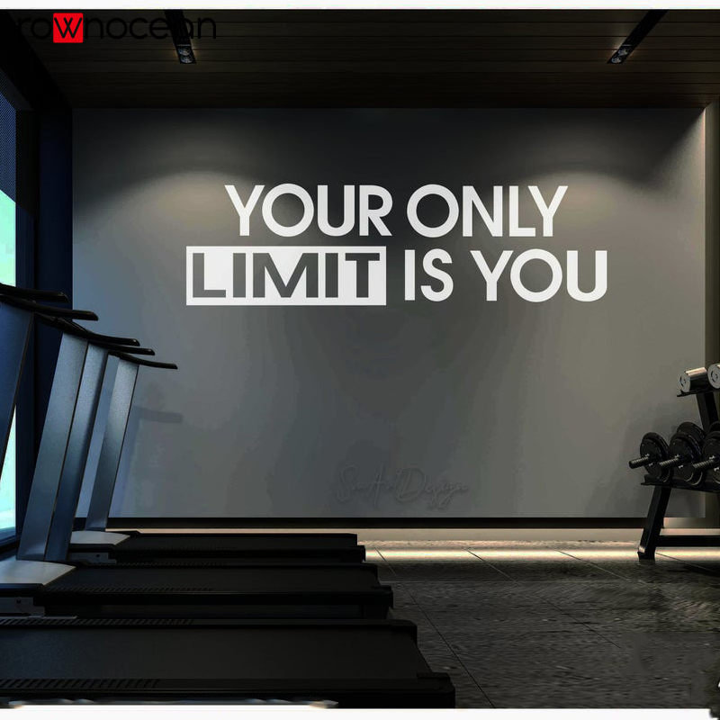 Home Gym Aesthetic - Autocollant mural pour salle de sport,