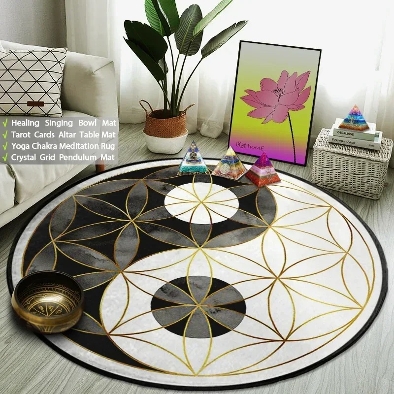 Yin Yang Taiji tapis rond fleu - Home Gym Aesthetic avis et prix